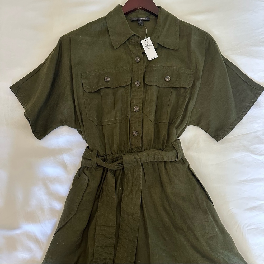 NWT! Banana Republic Linen Utility Dress, XS,